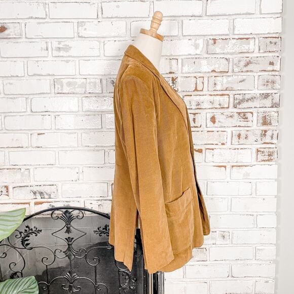 Vintage 70s Pioneer Wear Tan Brown Corduroy Casual Two Button Suit Jacket - Picture 5 of 14
